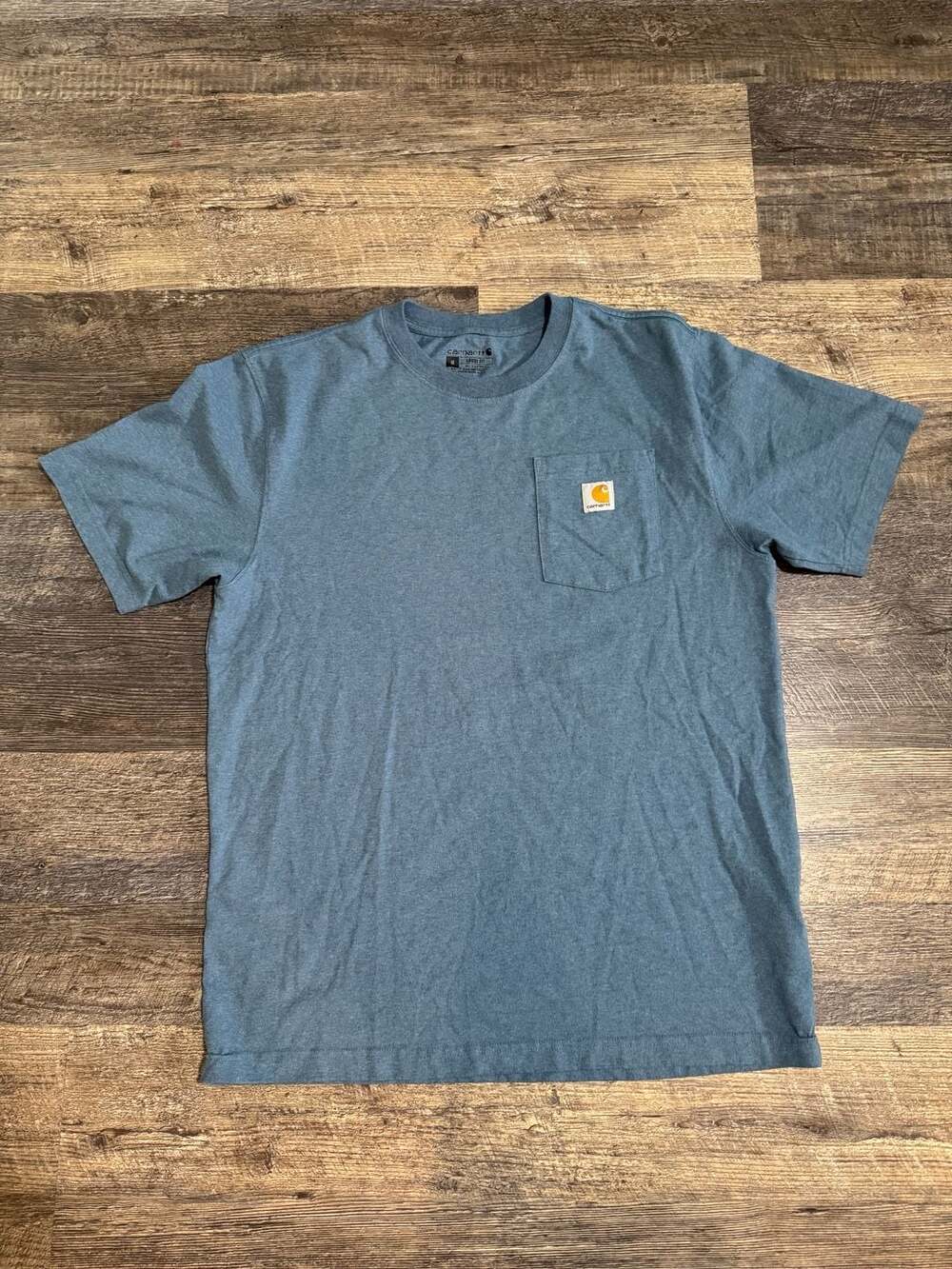 Carhartt Men's Loose Fit Heavyweight Short Sleeve Pocket T-Shirt Dark Blue Heath